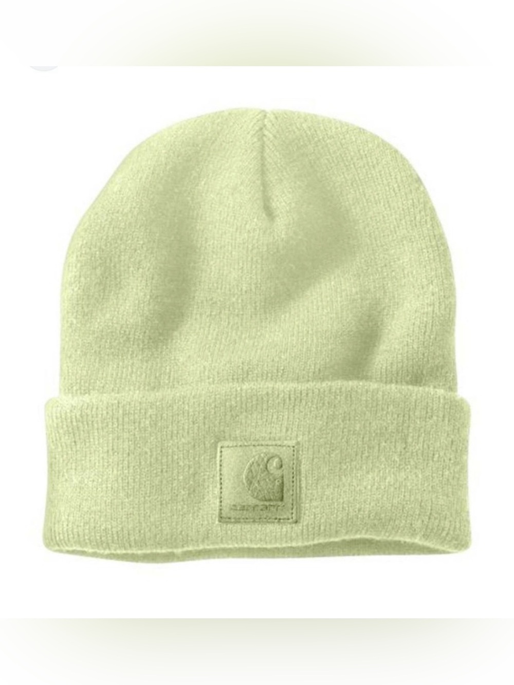 Carhartt Fold Over Tonal Patch Pastel Lime Green Knit Cap, Beanie Winter Hat